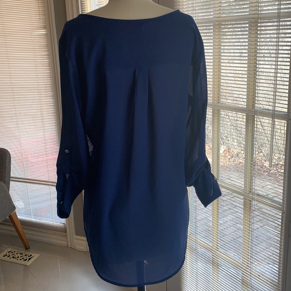 RW & Co Blue Blouse size L - Picture 4 of 6